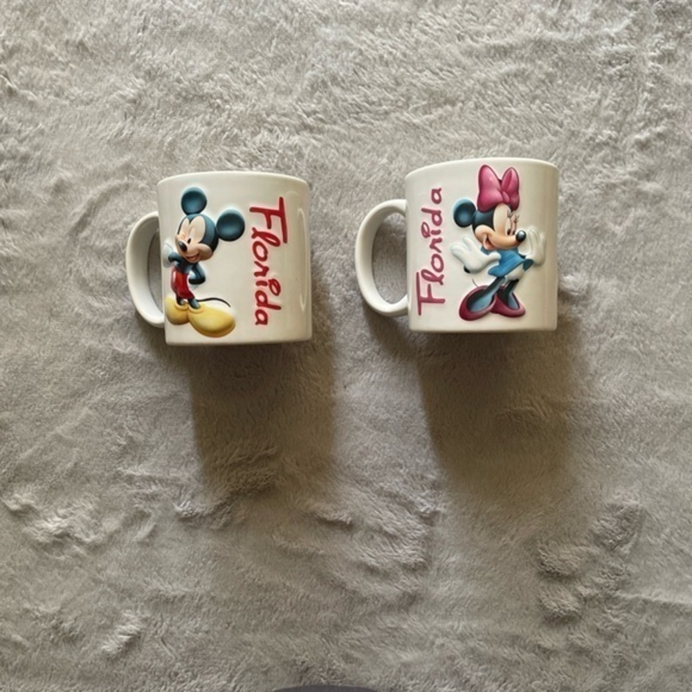 Disney Florida Mickey and Minnie Mouse Mugs 2001 VTG